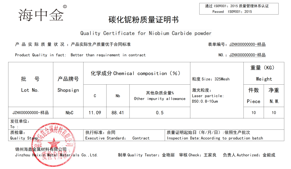 碳化铌生产厂家