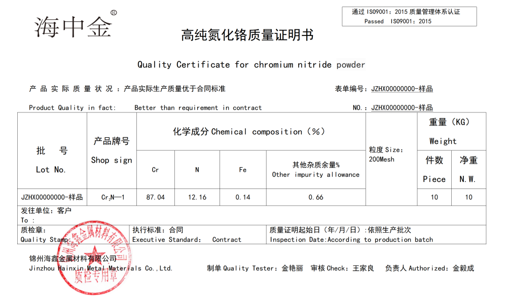 氮化铬生产厂家