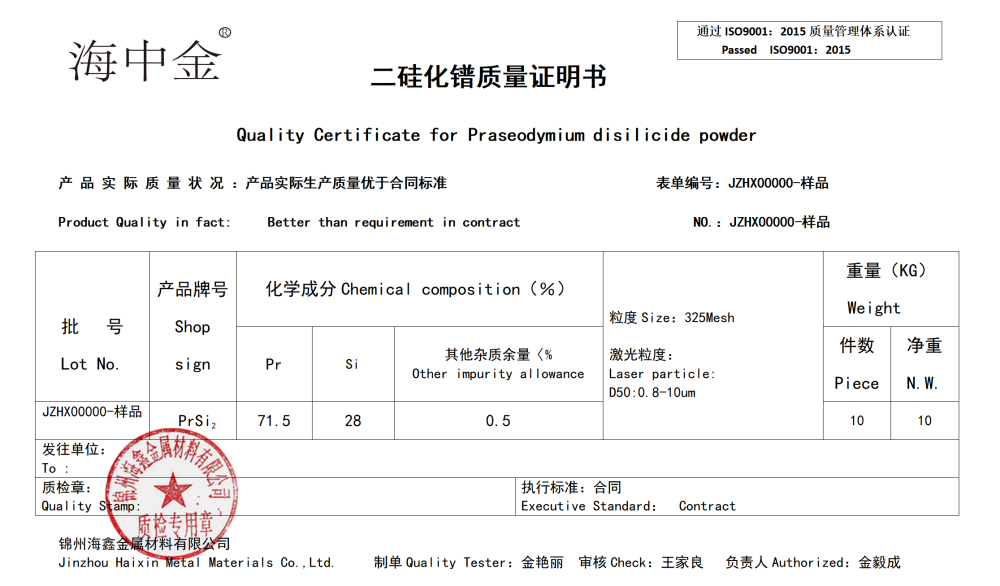 二硅化镨供应商